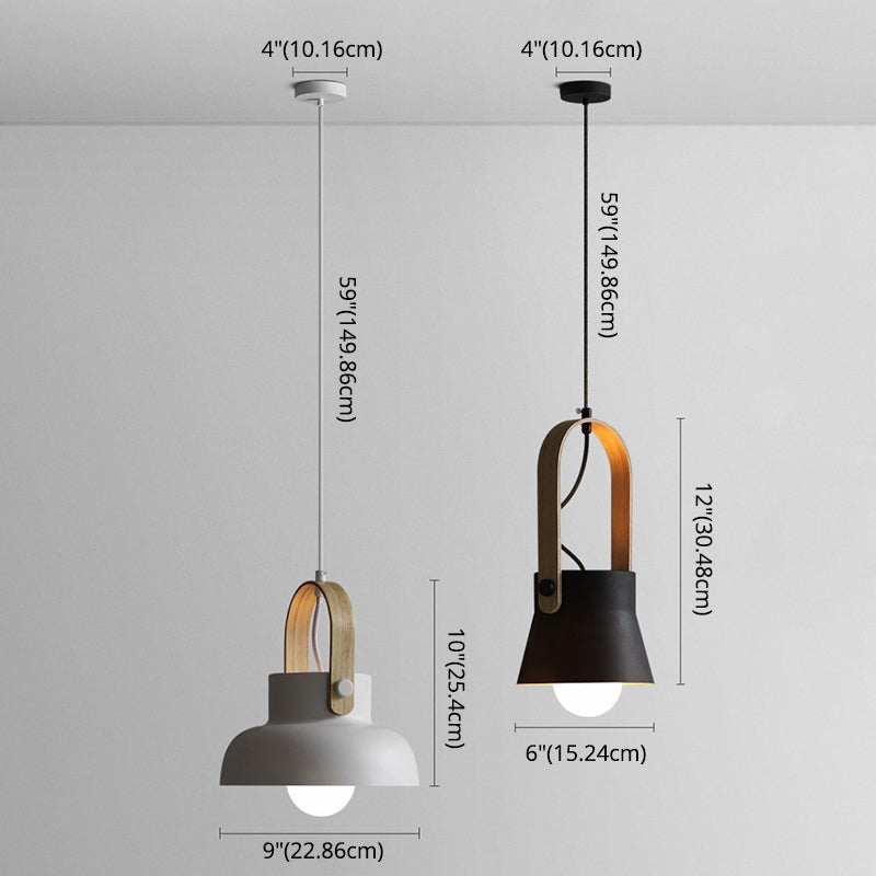 Wooden Handle Pendant Ceiling Light Simplicity Pendant Lighting Fixture for Dinning Room