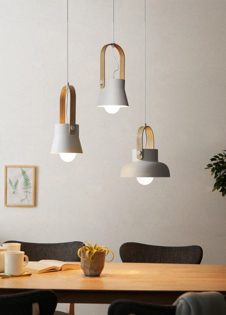 Wooden Handle Pendant Ceiling Light Simplicity Pendant Lighting Fixture for Dinning Room