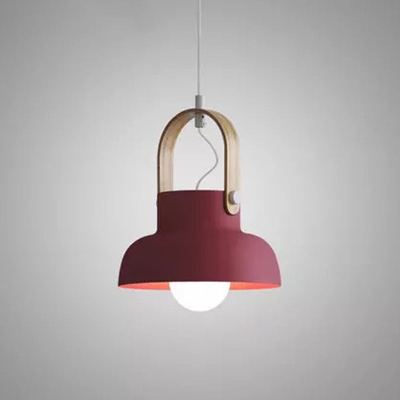 Wooden Handle Pendant Ceiling Light Simplicity Pendant Lighting Fixture for Dinning Room