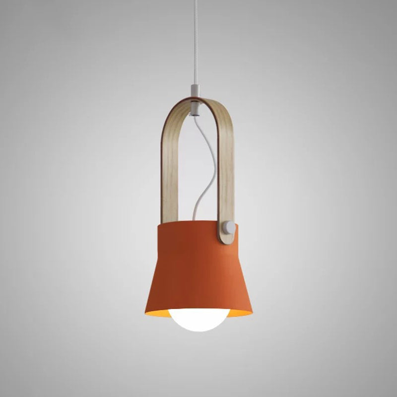 Wooden Handle Pendant Ceiling Light Simplicity Pendant Lighting Fixture for Dinning Room
