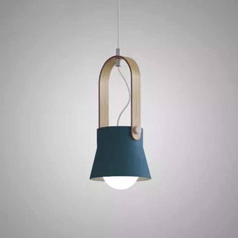 Wooden Handle Pendant Ceiling Light Simplicity Pendant Lighting Fixture for Dinning Room