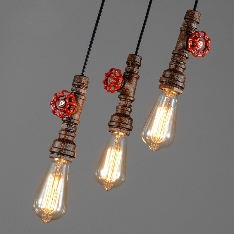 Industrial Exposed Bulb Multi-Pendant Chandelier Metal Chandelier Lights