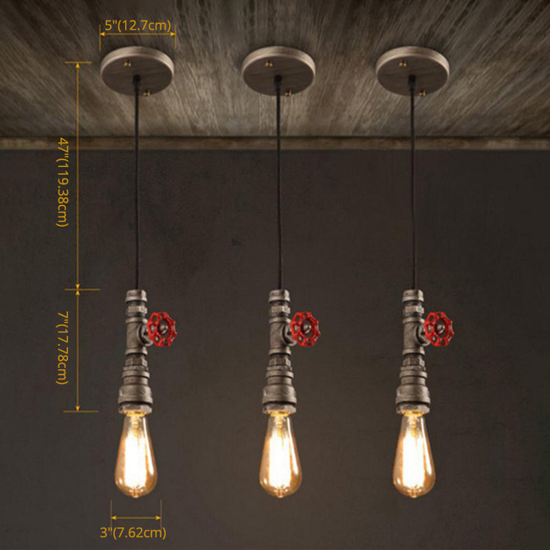 Industrial Exposed Bulb Multi-Pendant Chandelier Metal Chandelier Lights