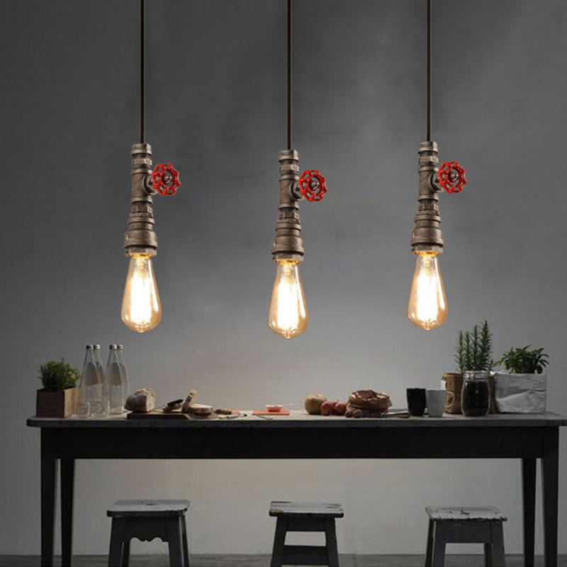 Industrial Exposed Bulb Multi-Pendant Chandelier Metal Chandelier Lights