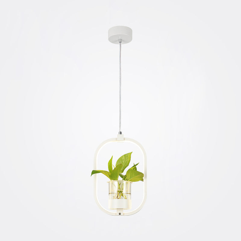 Modern Metal Hanging Lamp 1 Light Pendant Light for Dining Table (without plants)