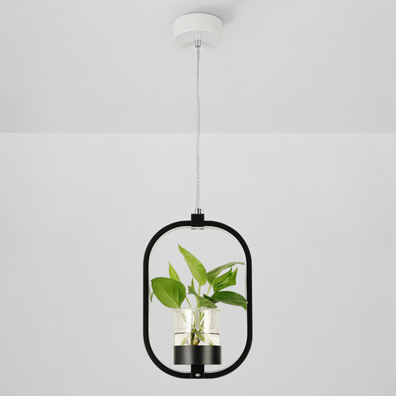 Modern Metal Hanging Lamp 1 Light Pendant Light for Dining Table (without plants)