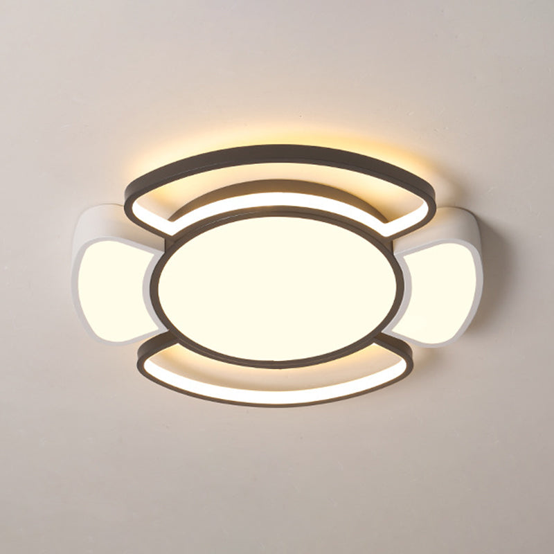 Fijador de techo geométrico de aluminio, Luz LED incorporada en blanco y negro Nórdico