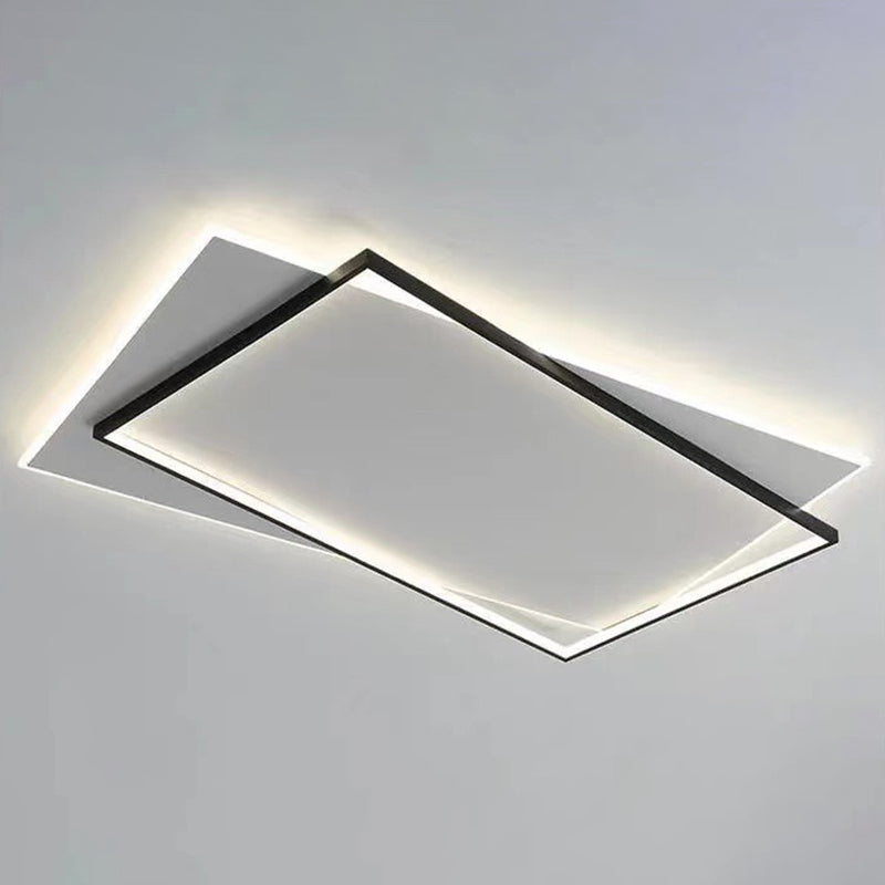 Black and White Geometric Surface Mounted LED Ceiling Light Nordic Acrylic Flush Light for Study Room