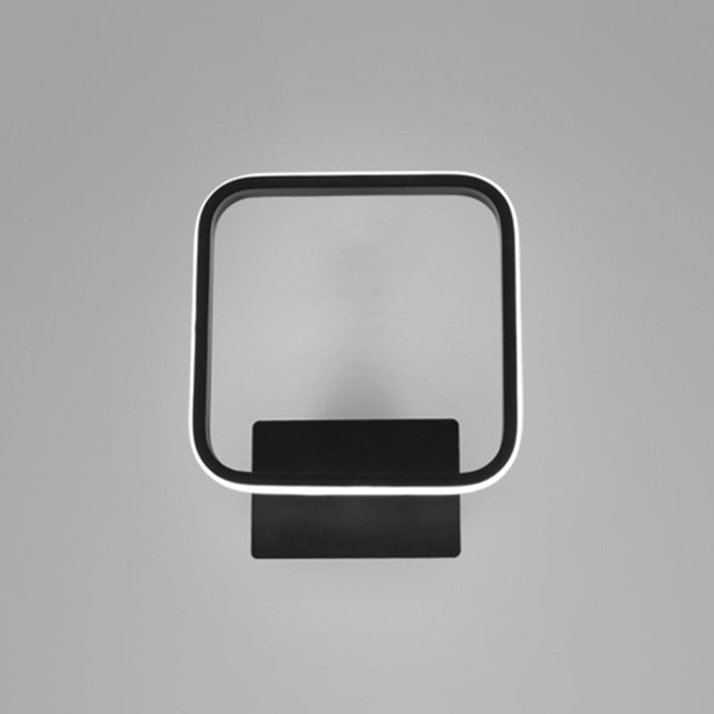 Aluminum Square Ceiling Flush Light Simplicity Black LED Semi Flush Light for Foyer