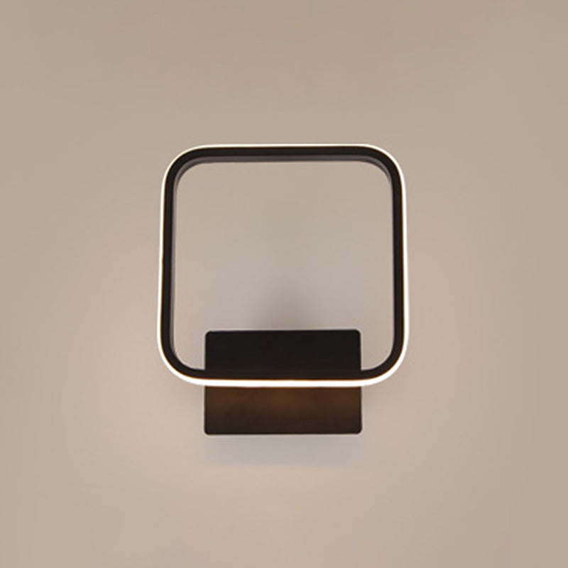 Aluminum Square Ceiling Flush Light Simplicity Black LED Semi Flush Light for Foyer