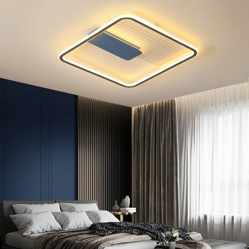 Lampe encastrée ultra fine bleue, plafonnier LED minimaliste en acrylique pour salon