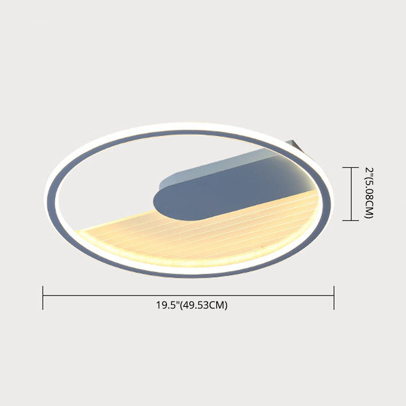 Lampe encastrée ultra fine bleue, plafonnier LED minimaliste en acrylique pour salon