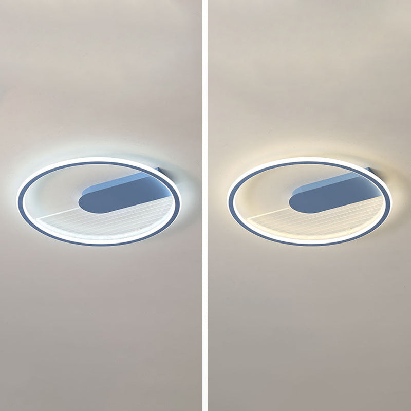 Lampe encastrée ultra fine bleue, plafonnier LED minimaliste en acrylique pour salon