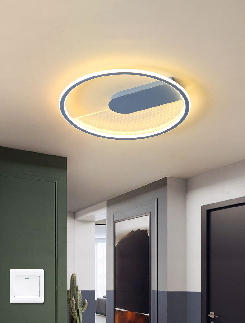 Lampe encastrée ultra fine bleue, plafonnier LED minimaliste en acrylique pour salon