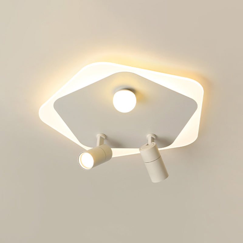 Lampe plate géométrique nouveau style moderne fer LED lampe plate avec 2 spots