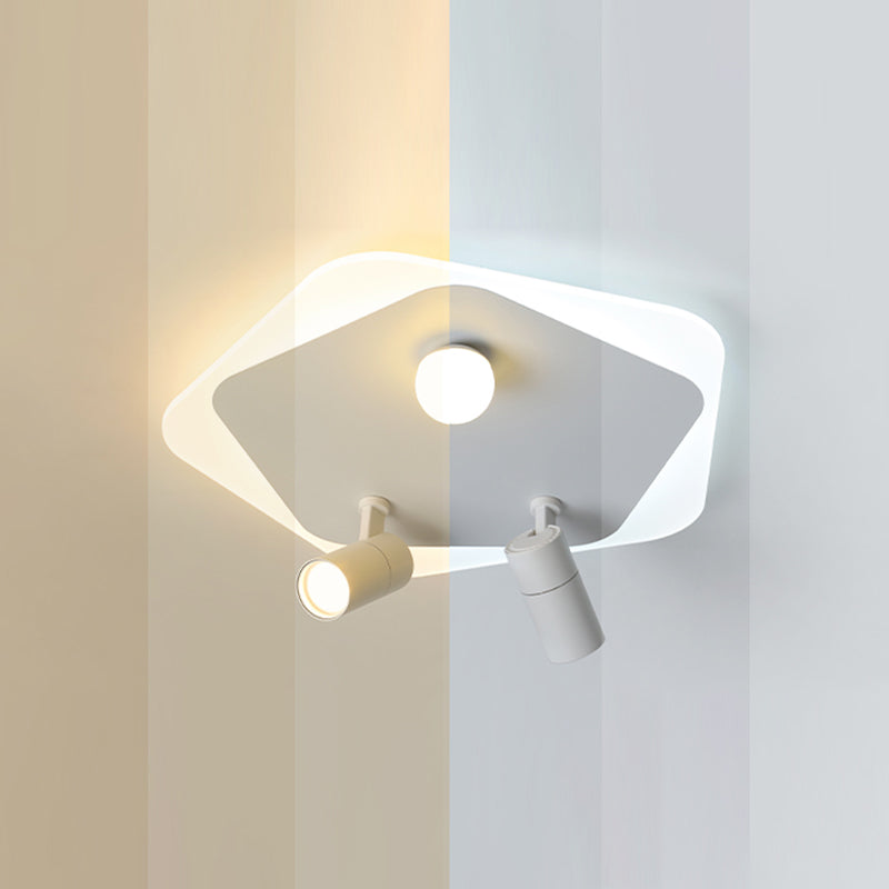 Lampe plate géométrique nouveau style moderne fer LED lampe plate avec 2 spots