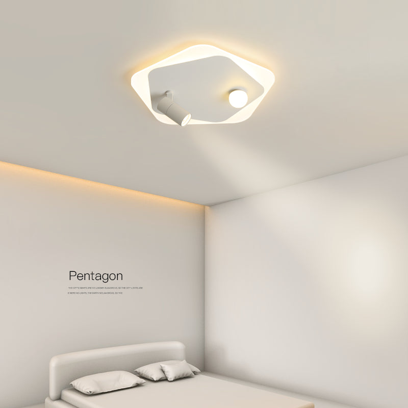 Lampe plate géométrique nouveau style moderne fer LED lampe plate avec 2 spots