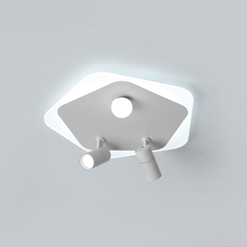 Lampe plate géométrique nouveau style moderne fer LED lampe plate avec 2 spots