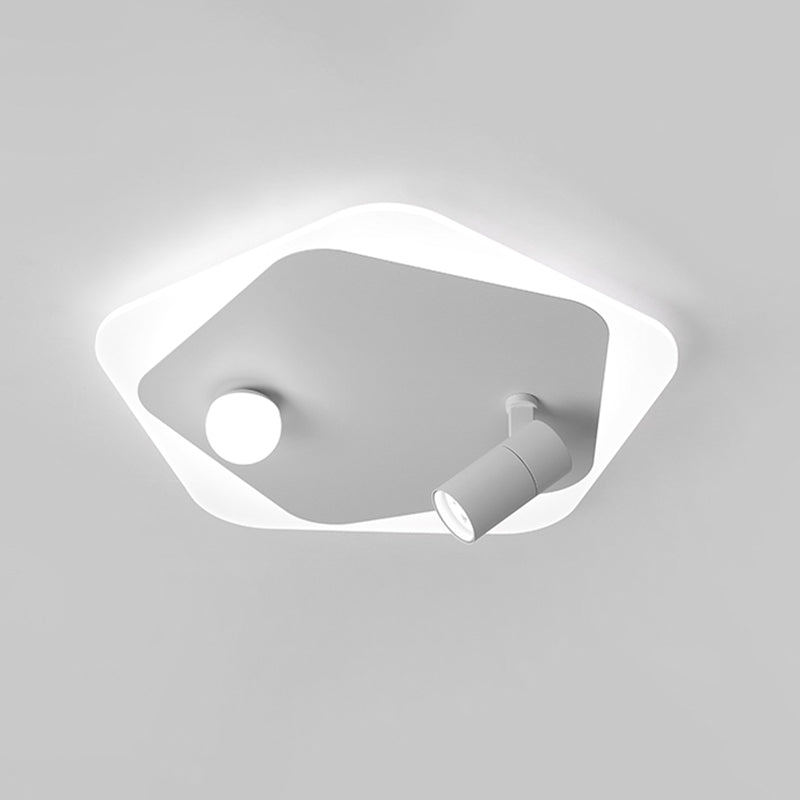 Lampe plate géométrique nouveau style moderne fer LED lampe plate avec 2 spots