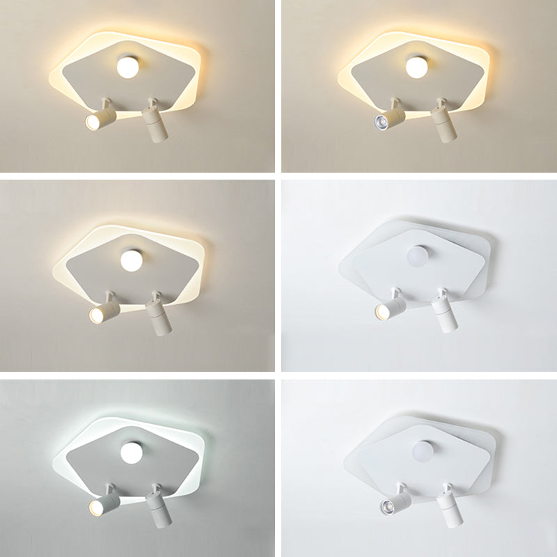 Lampe plate géométrique nouveau style moderne fer LED lampe plate avec 2 spots