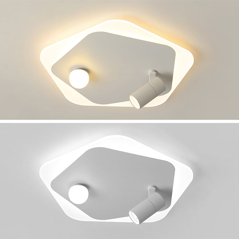 Lampe plate géométrique nouveau style moderne fer LED lampe plate avec 2 spots