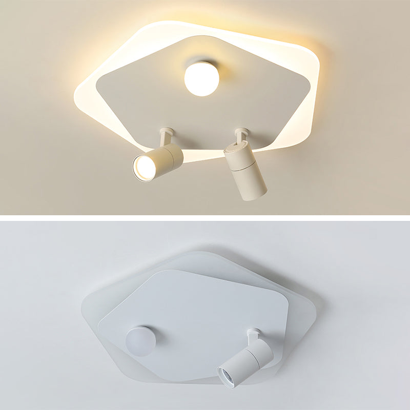 Lampe plate géométrique nouveau style moderne fer LED lampe plate avec 2 spots