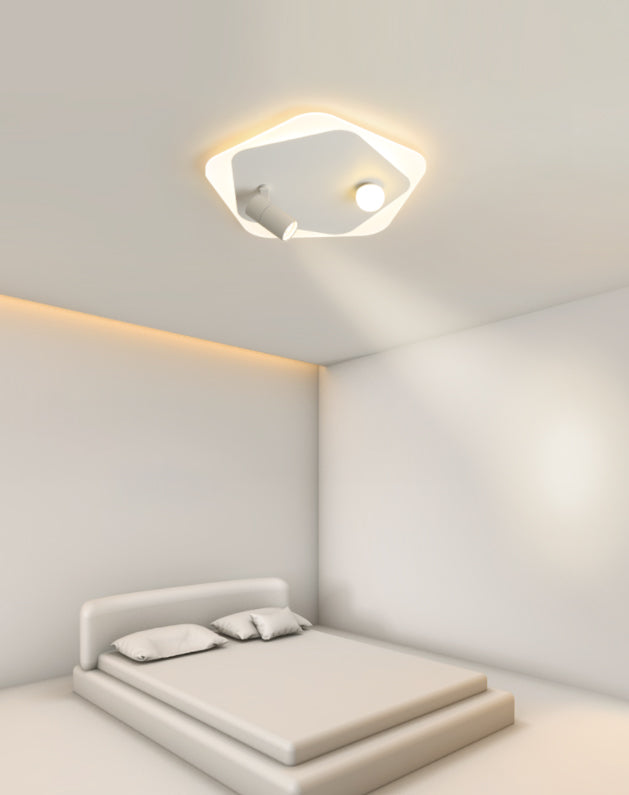 Lampe plate géométrique nouveau style moderne fer LED lampe plate avec 2 spots