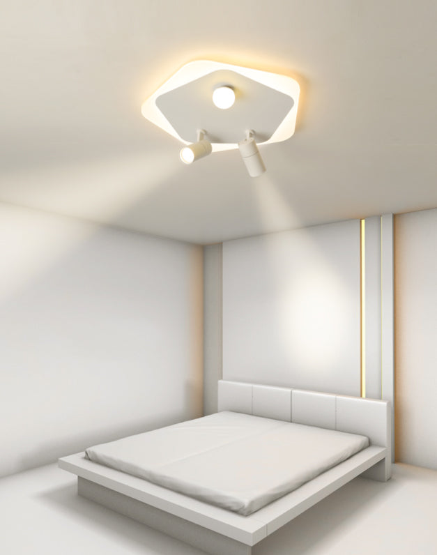 Lampe plate géométrique nouveau style moderne fer LED lampe plate avec 2 spots