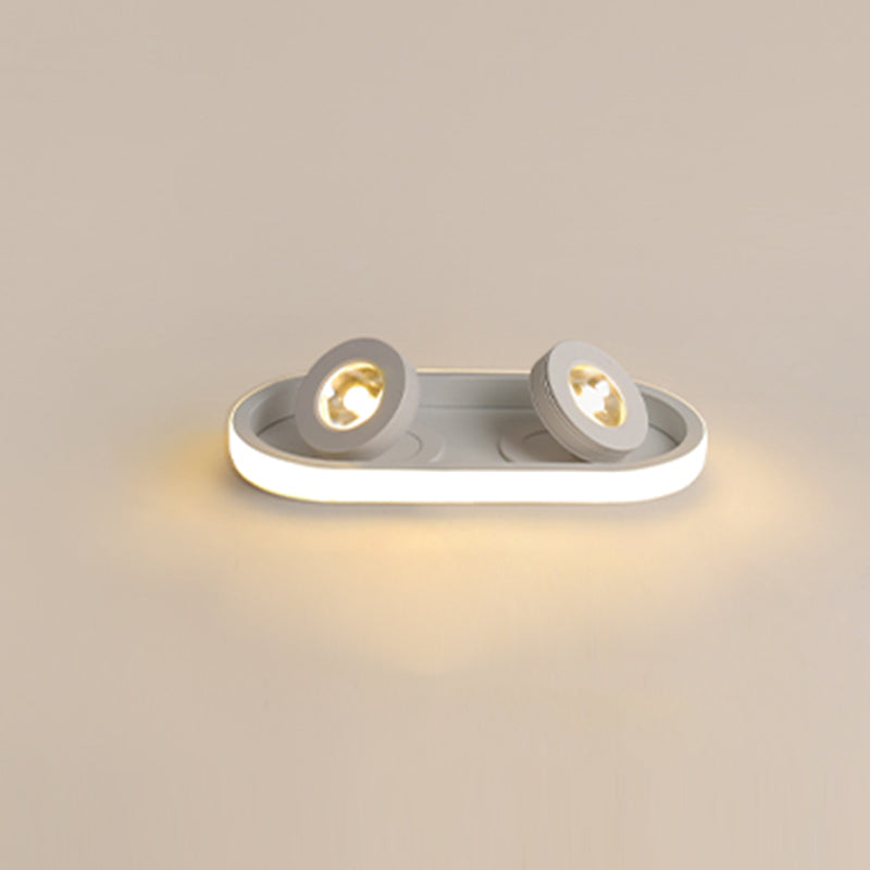 Plafonnier LED réglable à 4 lumières, avec têtes d'éclairage sur rail linéaire en aluminium, de Style moderne, pour salon