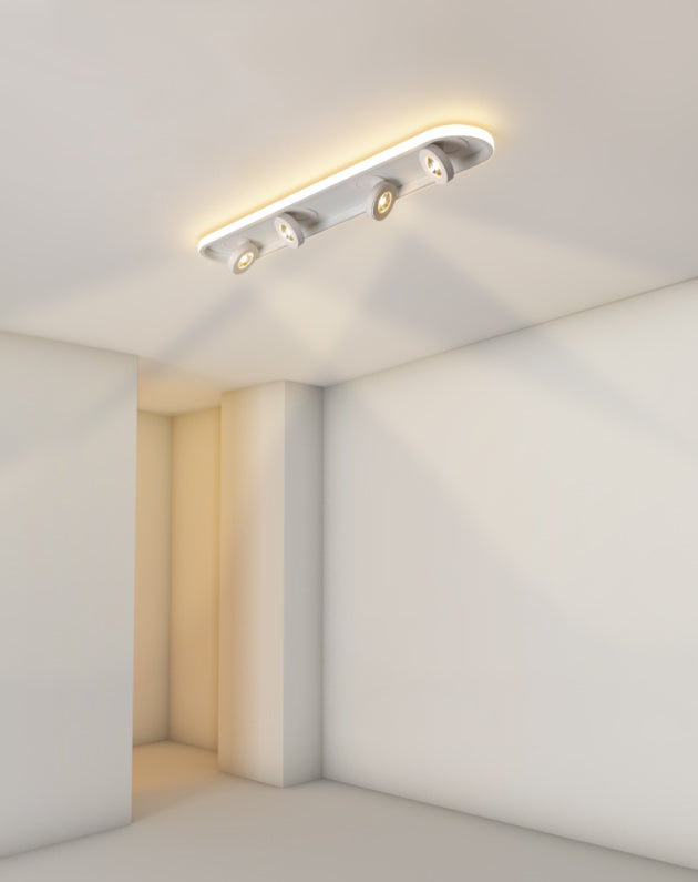 Plafonnier LED réglable à 4 lumières, avec têtes d'éclairage sur rail linéaire en aluminium, de Style moderne, pour salon