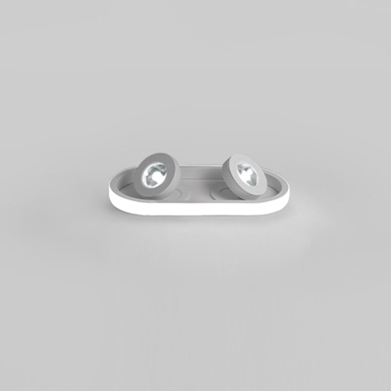 Plafonnier LED réglable à 4 lumières, avec têtes d'éclairage sur rail linéaire en aluminium, de Style moderne, pour salon