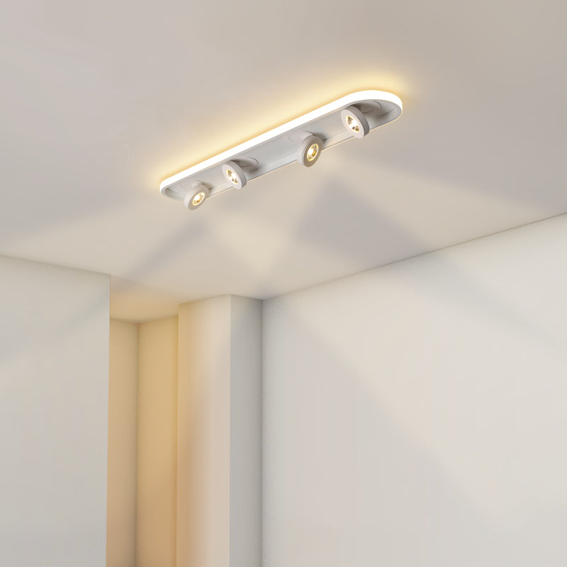 Plafonnier LED réglable à 4 lumières, avec têtes d'éclairage sur rail linéaire en aluminium, de Style moderne, pour salon