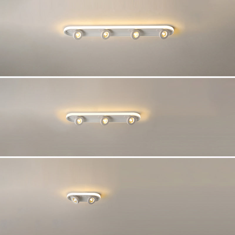Plafonnier LED réglable à 4 lumières, avec têtes d'éclairage sur rail linéaire en aluminium, de Style moderne, pour salon