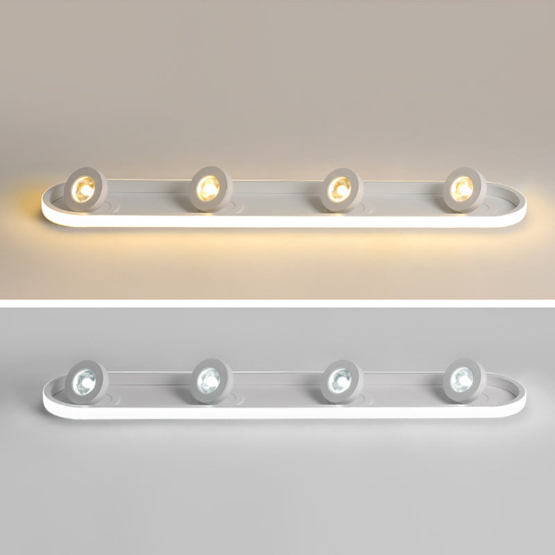 Plafonnier LED réglable à 4 lumières, avec têtes d'éclairage sur rail linéaire en aluminium, de Style moderne, pour salon