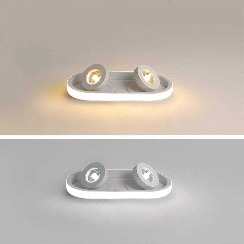 Plafonnier LED réglable à 4 lumières, avec têtes d'éclairage sur rail linéaire en aluminium, de Style moderne, pour salon