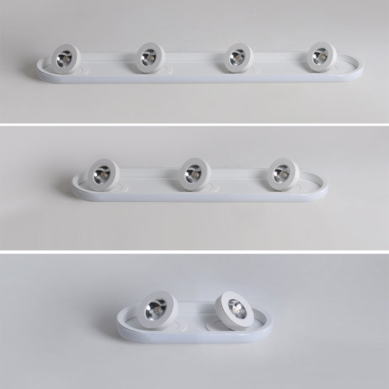 Plafonnier LED réglable à 4 lumières, avec têtes d'éclairage sur rail linéaire en aluminium, de Style moderne, pour salon