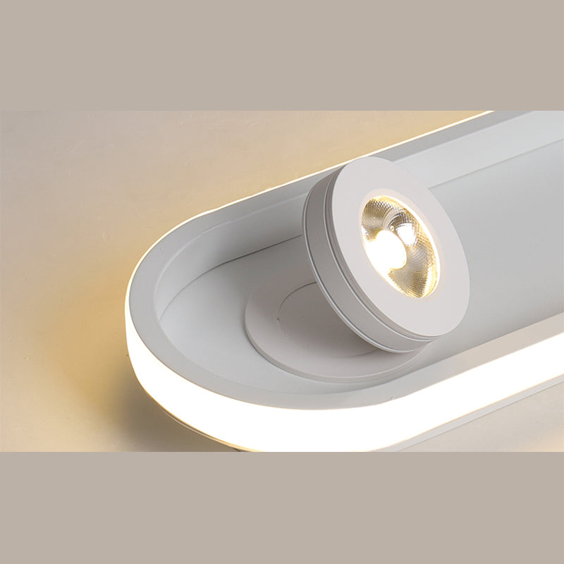 Plafonnier LED réglable à 4 lumières, avec têtes d'éclairage sur rail linéaire en aluminium, de Style moderne, pour salon