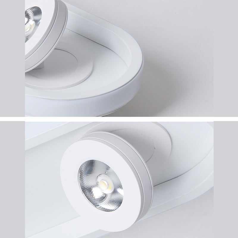 Plafonnier LED réglable à 4 lumières, avec têtes d'éclairage sur rail linéaire en aluminium, de Style moderne, pour salon