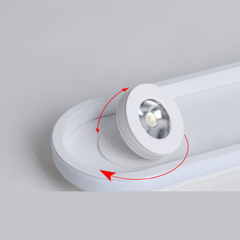 4 Lights Adjustable LED Flush Light with Linear Aluminum Modern Style Living Room Track Lighting Heads