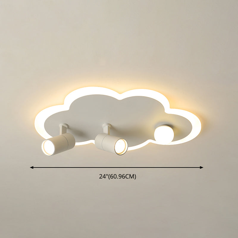 Projecteur LED encastré en fer en forme de nuage, plafonnier moderne à 3 lumières pour chambre à coucher