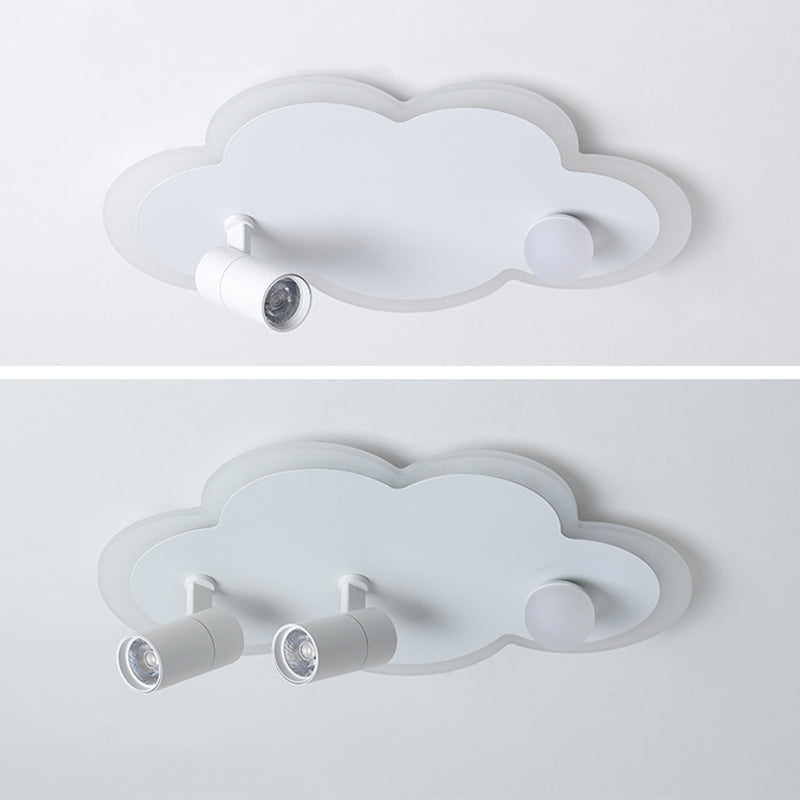 Projecteur LED encastré en fer en forme de nuage, plafonnier moderne à 3 lumières pour chambre à coucher