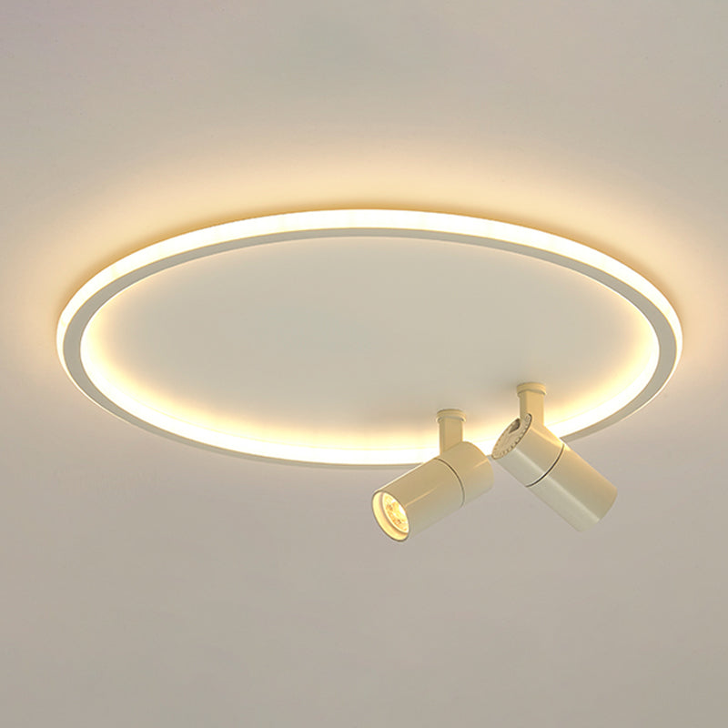 Plafonnier LED moderne en aluminium à montage encastré circulaire à angle réglable avec 2 spots