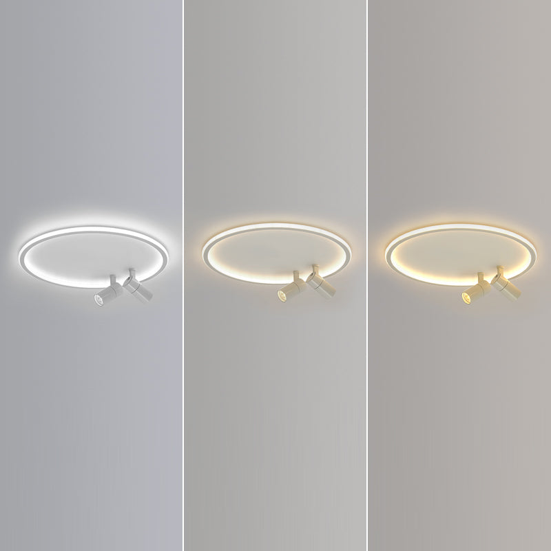 Plafonnier LED moderne en aluminium à montage encastré circulaire à angle réglable avec 2 spots