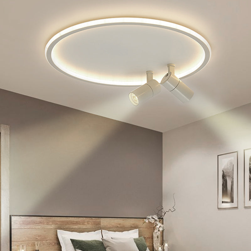 Plafonnier LED moderne en aluminium à montage encastré circulaire à angle réglable avec 2 spots