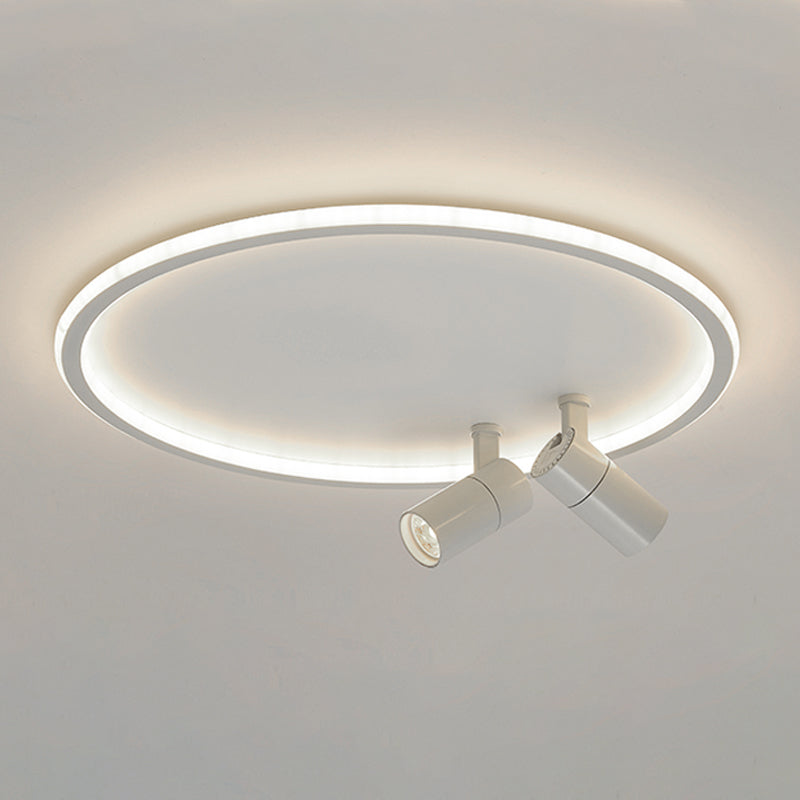 Plafonnier LED moderne en aluminium à montage encastré circulaire à angle réglable avec 2 spots