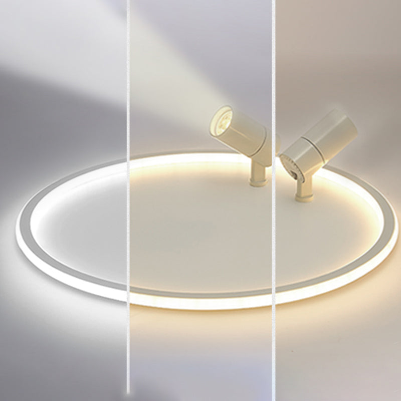 Plafonnier LED moderne en aluminium à montage encastré circulaire à angle réglable avec 2 spots