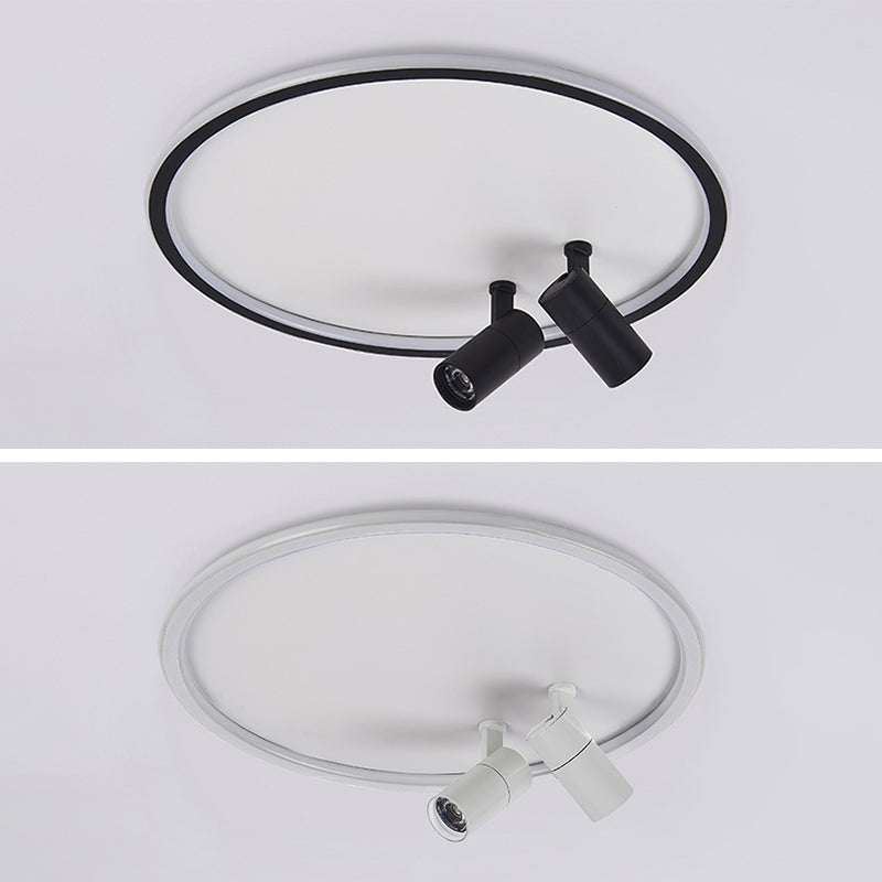 Plafonnier LED moderne en aluminium à montage encastré circulaire à angle réglable avec 2 spots