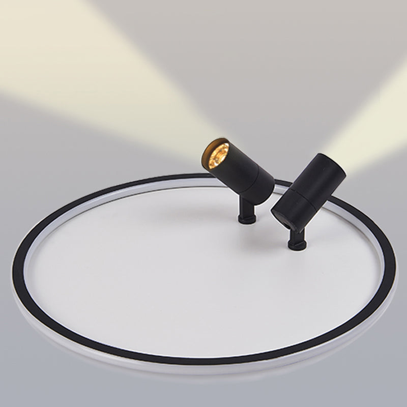 Plafonnier LED moderne en aluminium à montage encastré circulaire à angle réglable avec 2 spots