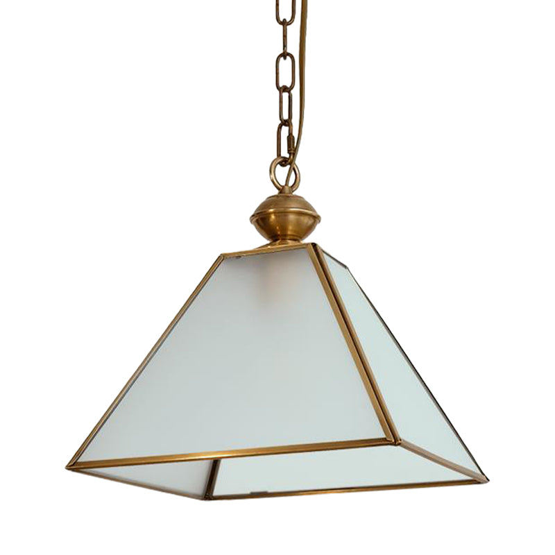 1 Bulb Hanging Ceiling Lighting Rural Tower Shaped Clear/Clear Frosted Glass Suspension Pendant Light