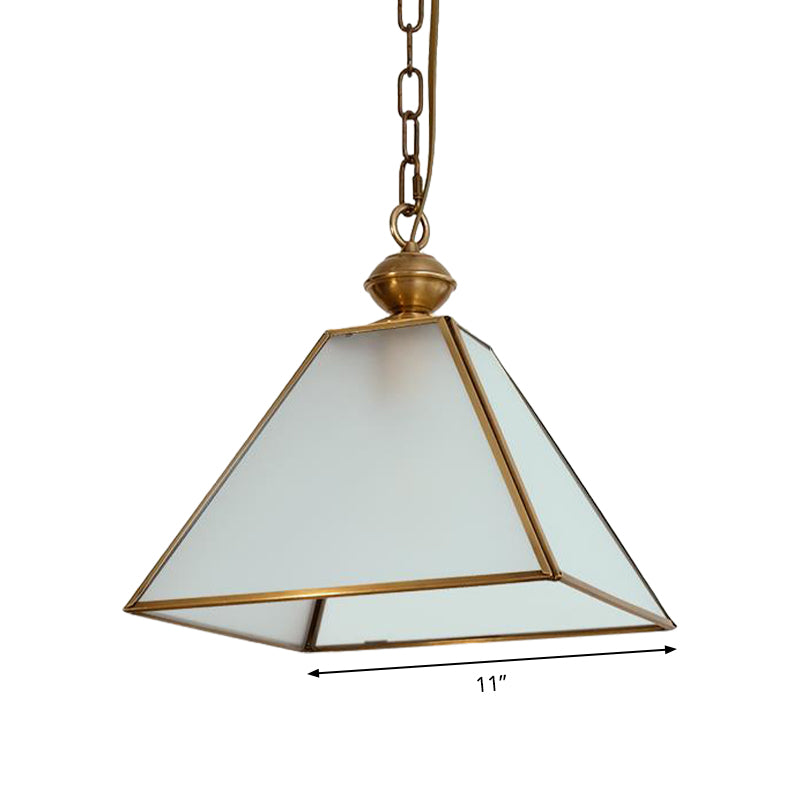 1 Bulb Hanging Ceiling Lighting Rural Tower Shaped Clear/Clear Frosted Glass Suspension Pendant Light